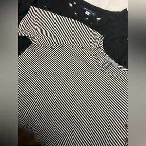 Sweater Weather Bundle Black Striped Knit Buttons Set 2 Comfy Size L